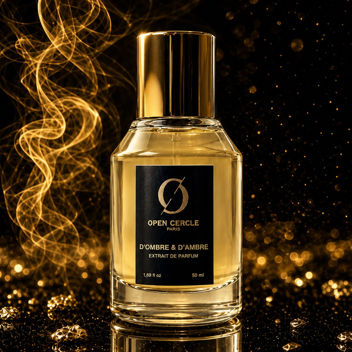D'Ombre & D'Ambre Extrait de Parfum 50ml Open Cercle Paris — flacon or et noir